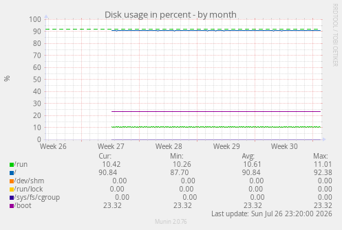 Disk usage in percent