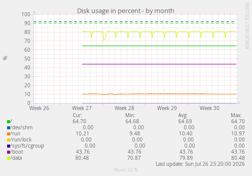 Disk usage in percent